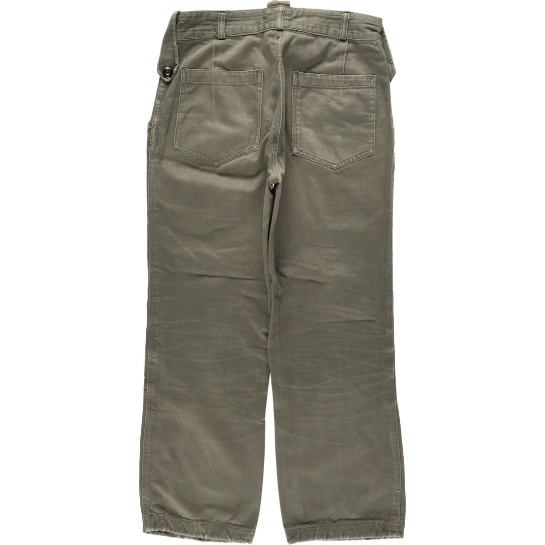70'S Double-faced Double-knee Military Pants 8670 unclear Khaki type Vintage Second Hand