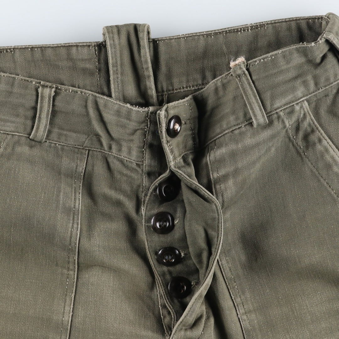 70'S Double-faced Double-knee Military Pants 8670 unclear Khaki type Vintage Second Hand