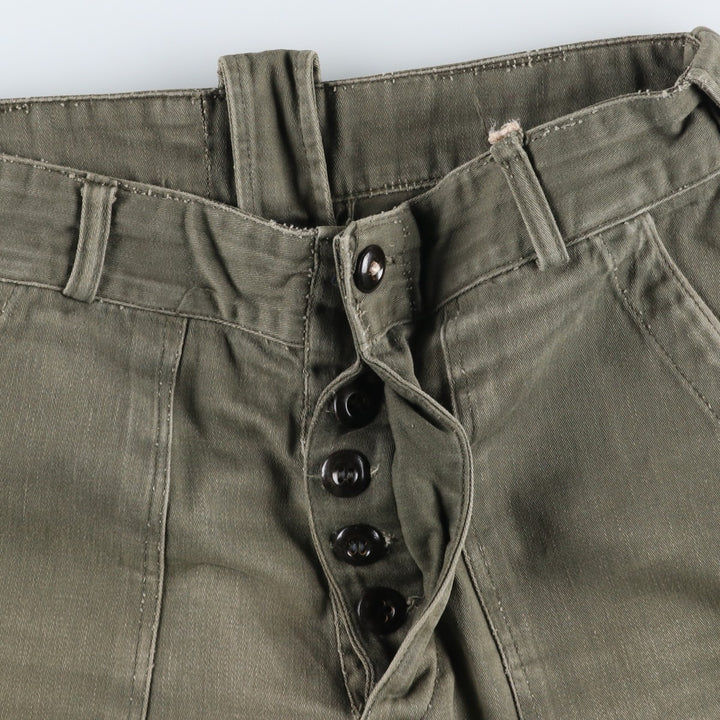 70'S Double-faced Double-knee Military Pants 8670 unclear Khaki type Vintage Second Hand
