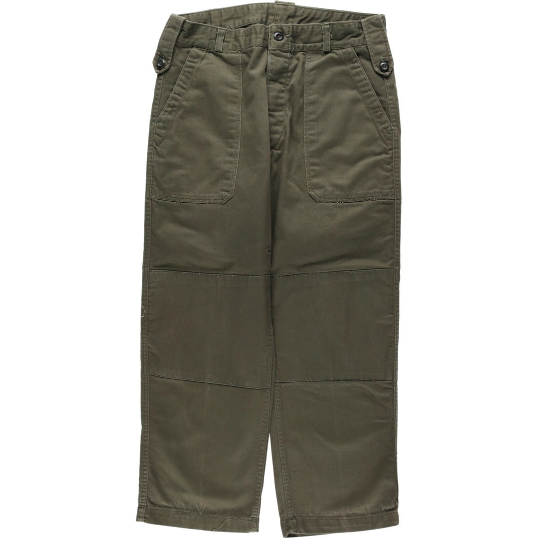 Double-knee, double-faced military pants, men's size W33 (approx.), vintage. unclear Khaki type Vintage Second Hand