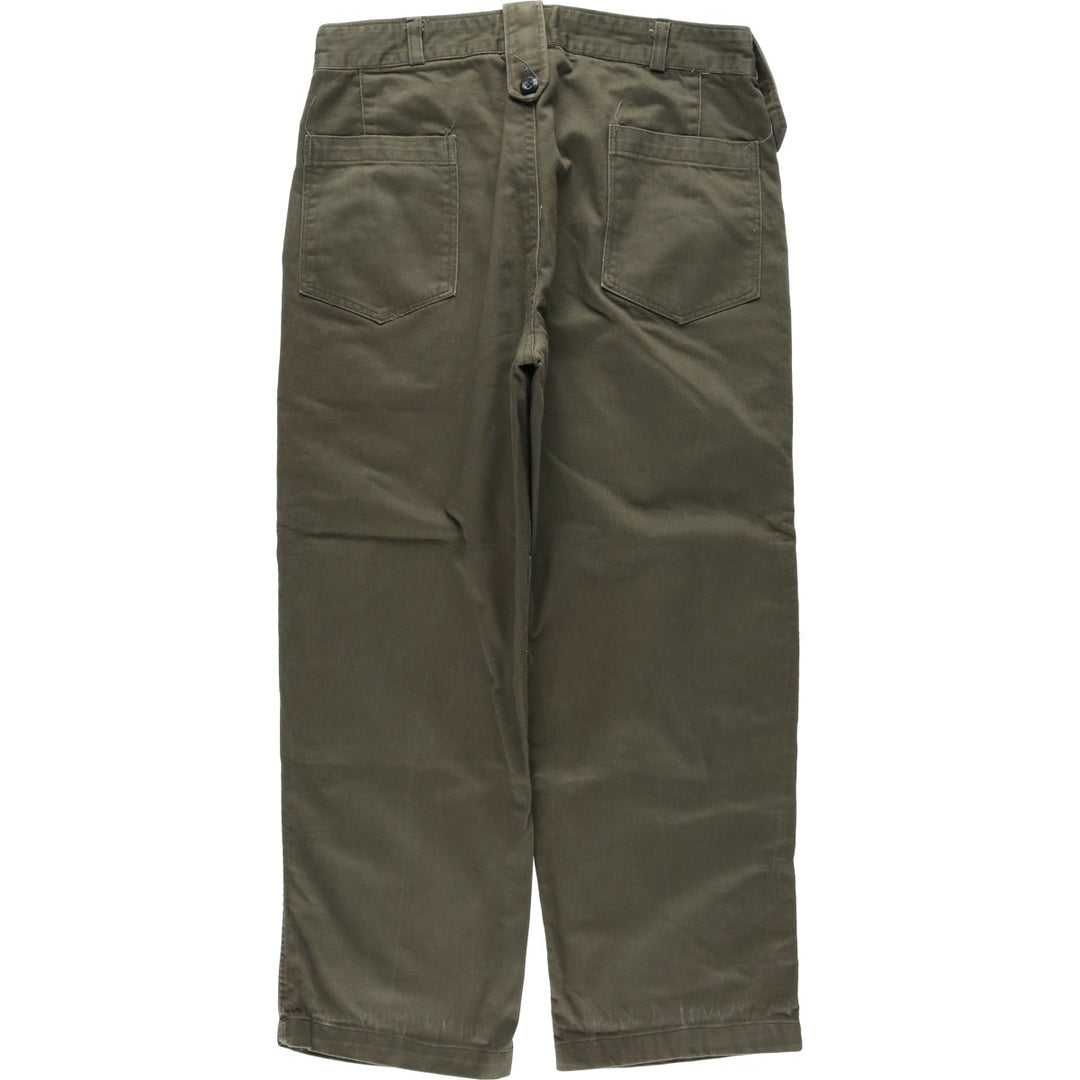 Double-knee, double-faced military pants, men's size W33 (approx.), vintage. unclear Khaki type Vintage Second Hand