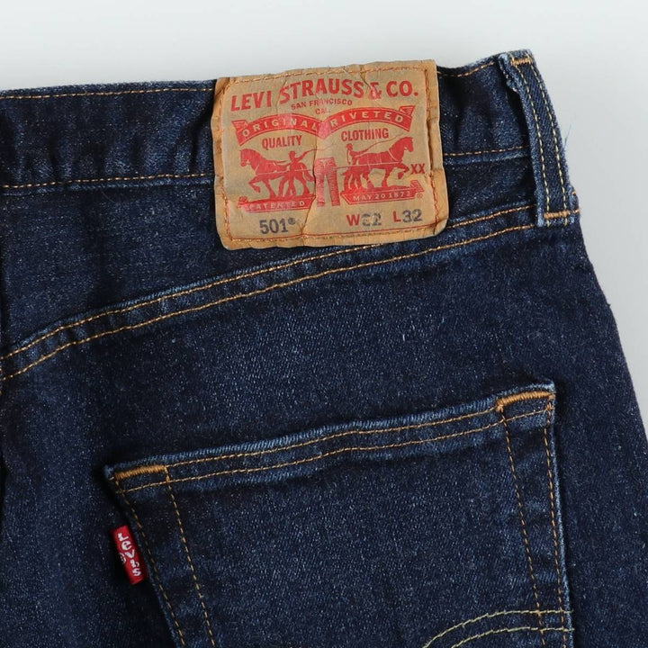 Levi's 501 straight denim pants for men, size W33 cotton navy blue type Vintage Second Hand