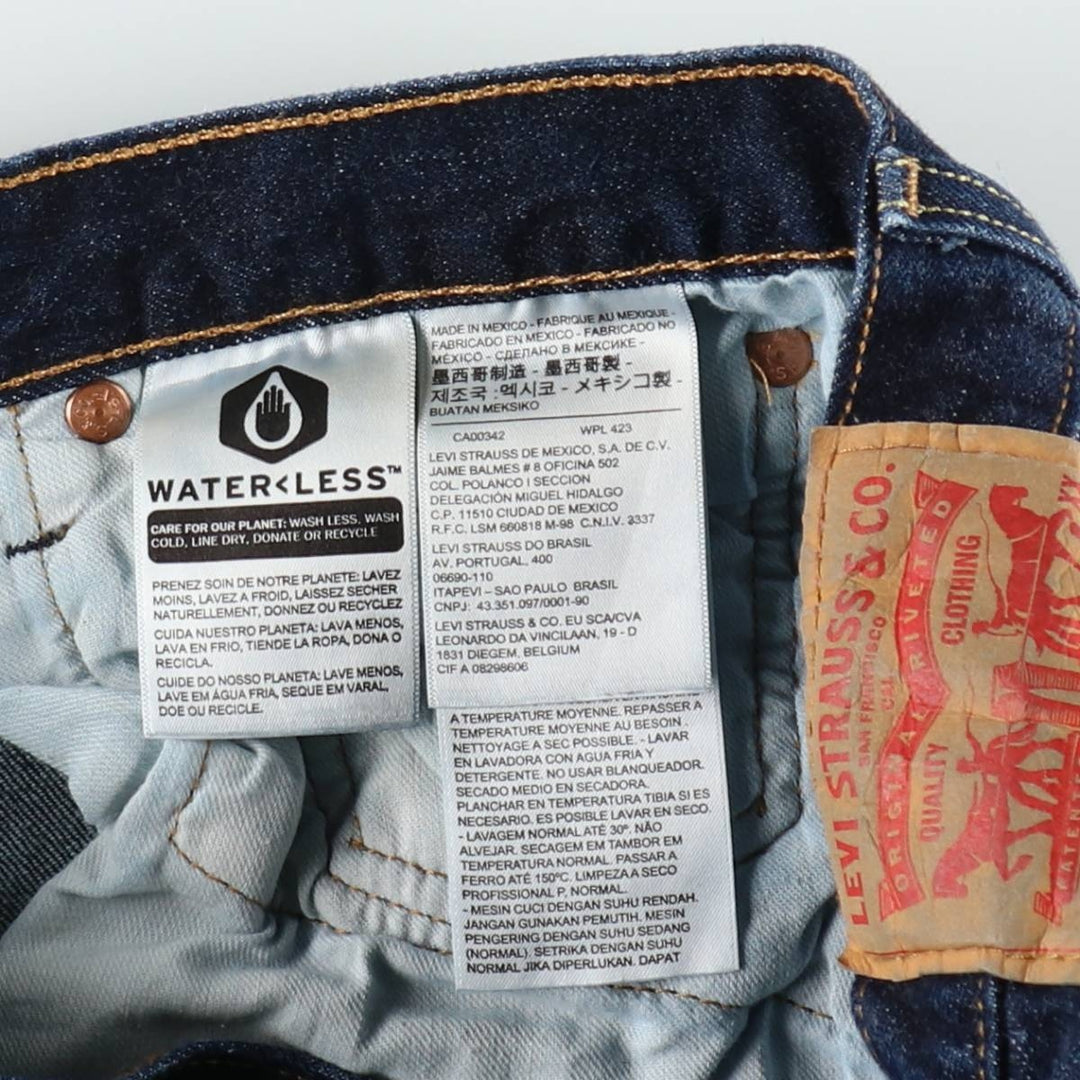 Levi's 501 straight denim pants for men, size W33 cotton navy blue type Vintage Second Hand