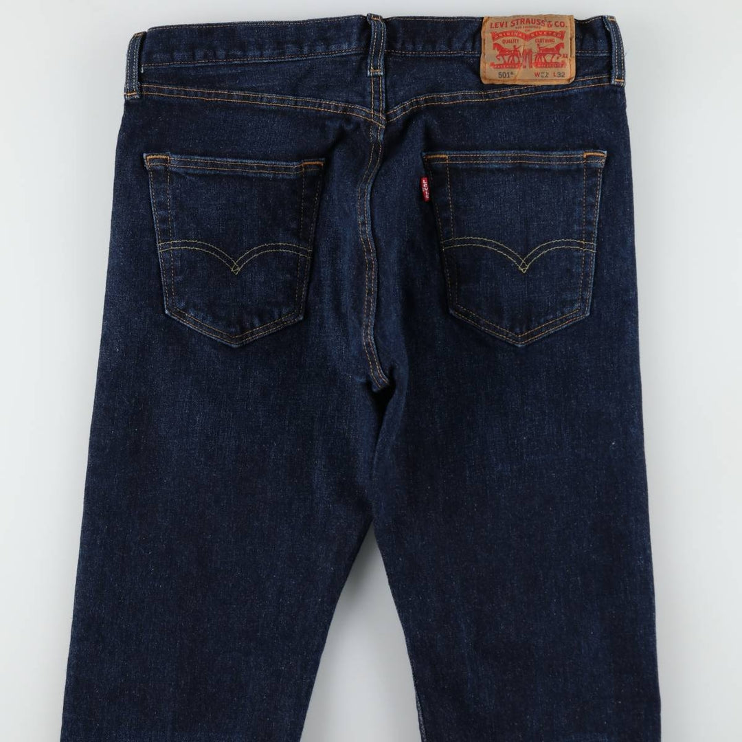 Levi's 501 straight denim pants for men, size W33 cotton navy blue type Vintage Second Hand