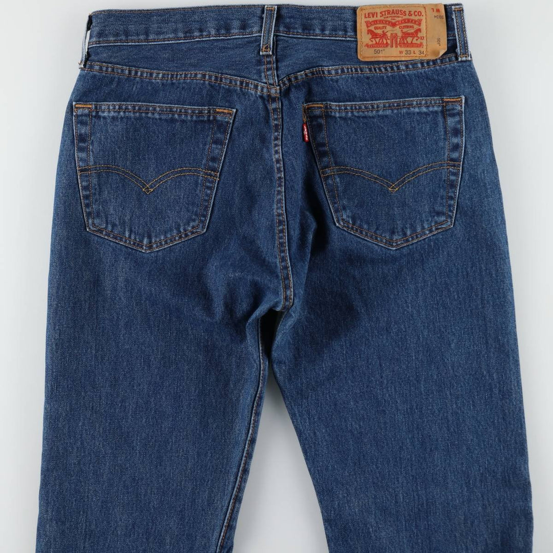 Levi's 501 straight denim pants for men, size W34 cotton blue type Vintage Second Hand