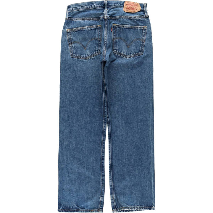00'S Levi's 501 straight denim pants for men, size W34 cotton blue type Vintage Second Hand