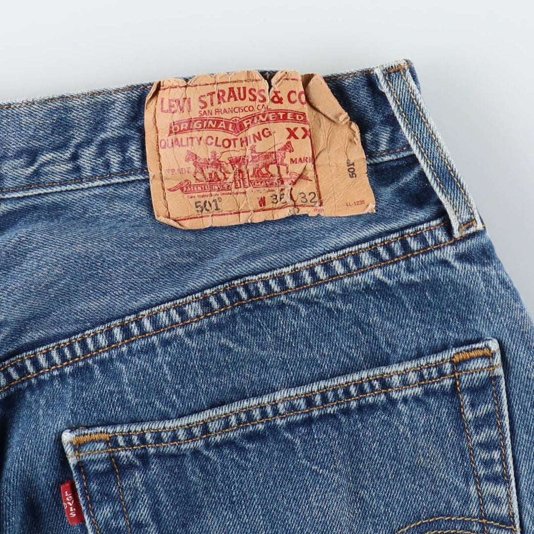 00'S Levi's 501 straight denim pants for men, size W34 cotton blue type Vintage Second Hand