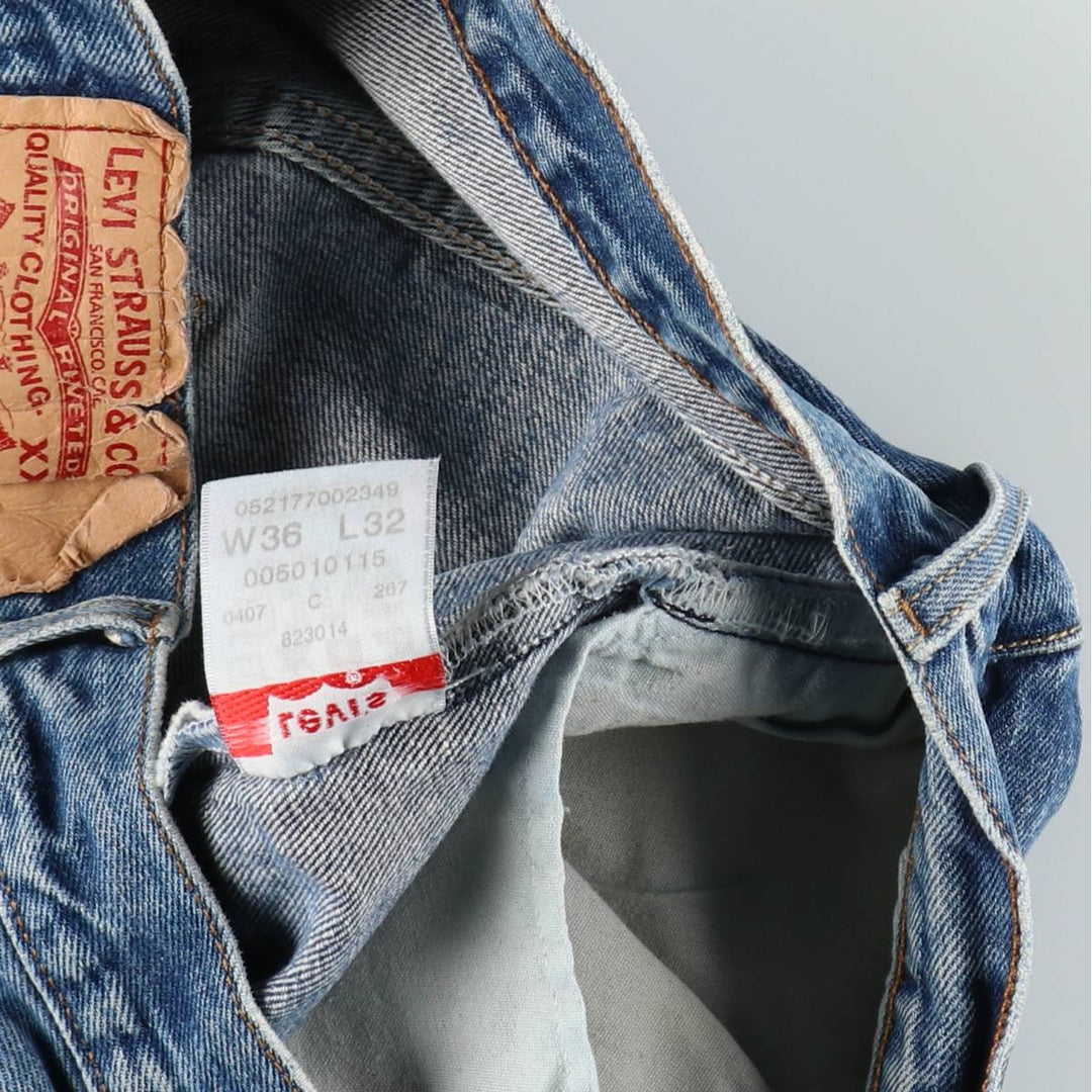 00'S Levi's 501 straight denim pants for men, size W34 cotton blue type Vintage Second Hand