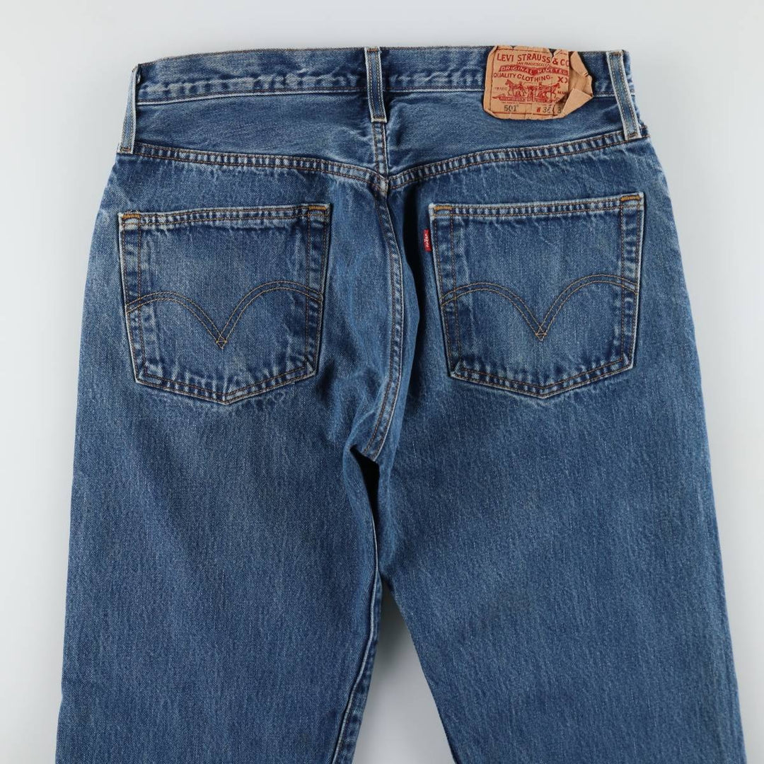 00'S Levi's 501 straight denim pants for men, size W34 cotton blue type Vintage Second Hand