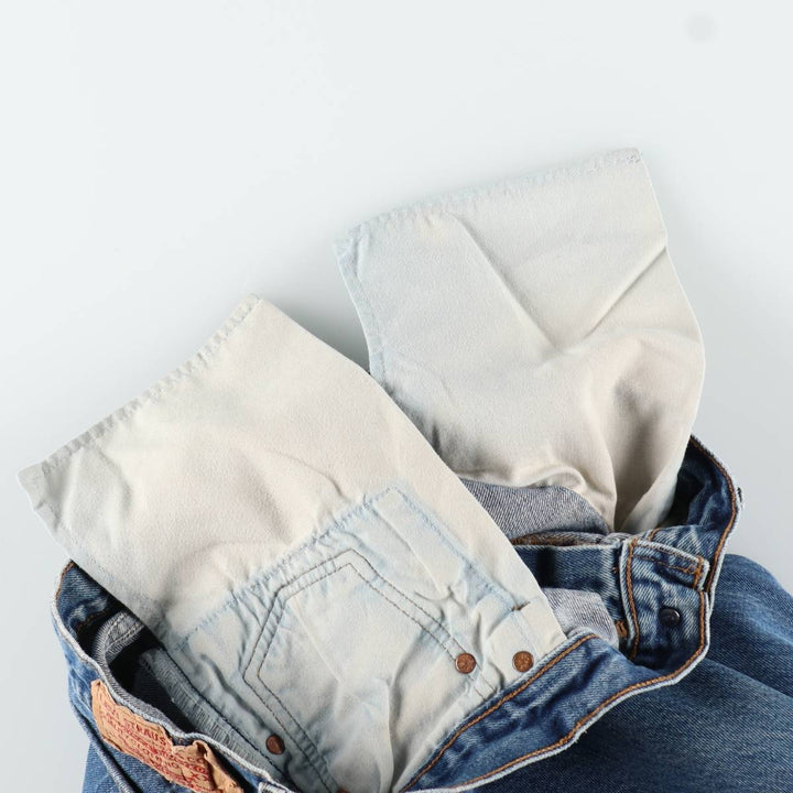 00'S Levi's 501 straight denim pants for men, size W34 cotton blue type Vintage Second Hand