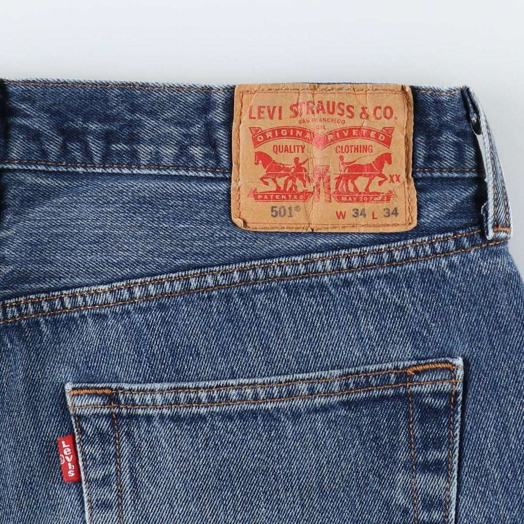Levi's 501 straight denim pants for men, size W35 cotton blue type Vintage Second Hand