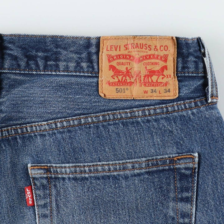 Levi's 501 straight denim pants for men, size W35 cotton blue type Vintage Second Hand