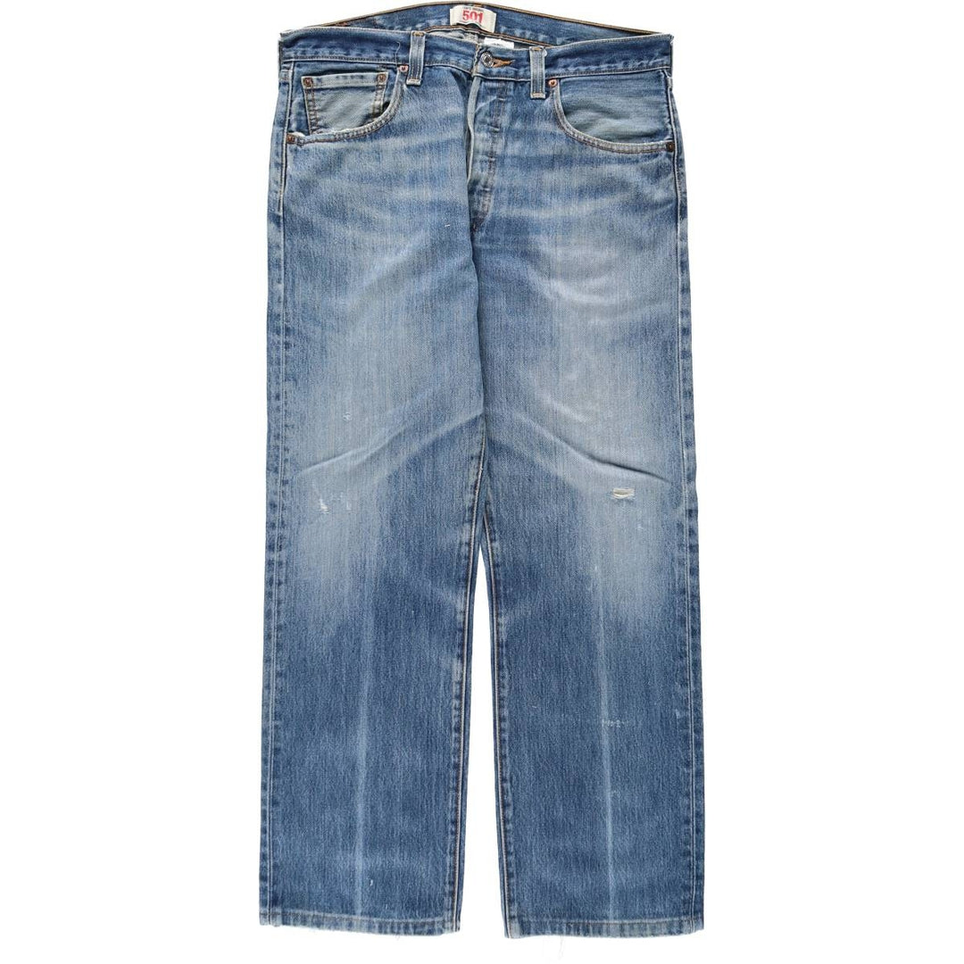 00'S Levi's 501 straight denim pants for men, size W34 cotton blue type Vintage Second Hand