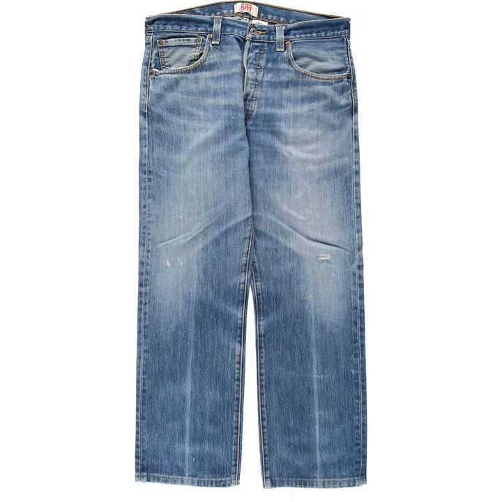 00'S Levi's 501 straight denim pants for men, size W34 cotton blue type Vintage Second Hand