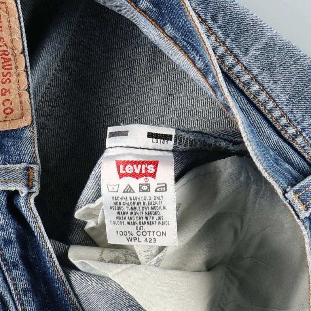 00'S Levi's 501 straight denim pants for men, size W34 cotton blue type Vintage Second Hand