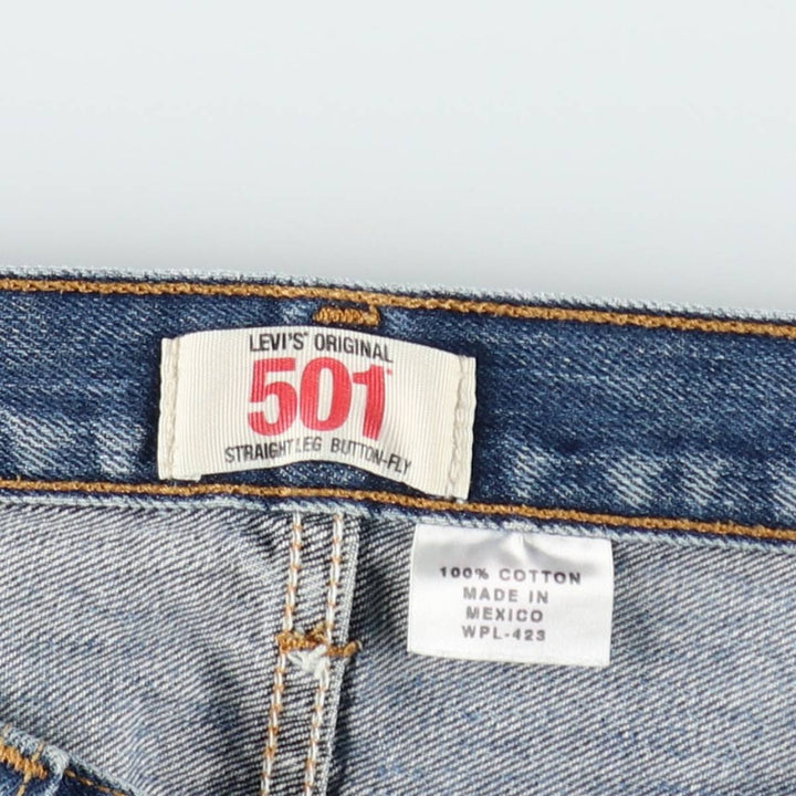 00'S Levi's 501 straight denim pants for men, size W34 cotton blue type Vintage Second Hand