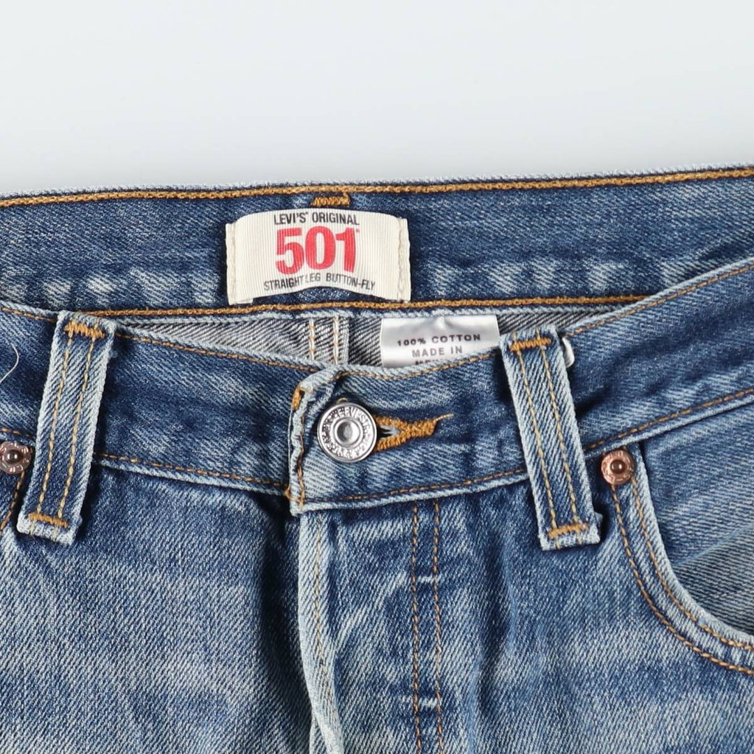 00'S Levi's 501 straight denim pants for men, size W34 cotton blue type Vintage Second Hand