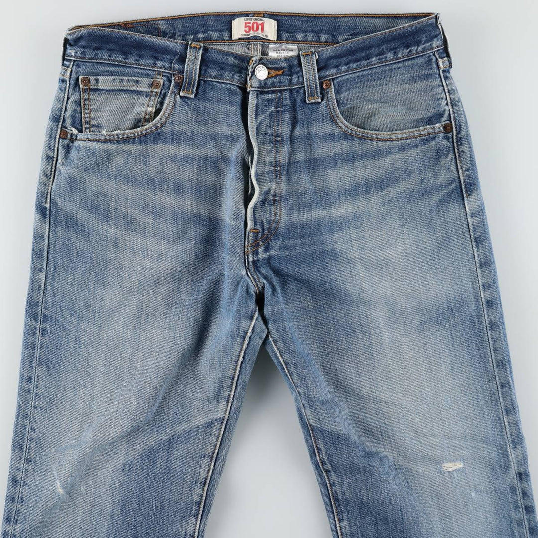 00'S Levi's 501 straight denim pants for men, size W34 cotton blue type Vintage Second Hand