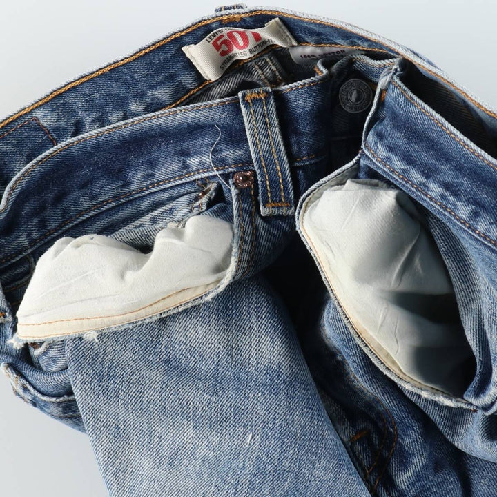 00'S Levi's 501 straight denim pants for men, size W34 cotton blue type Vintage Second Hand
