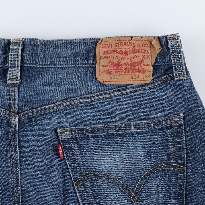 Levi's 501 Straight Leg Button-Fly Denim Pants, Men's, Size W35 cotton blue type Vintage Second Hand
