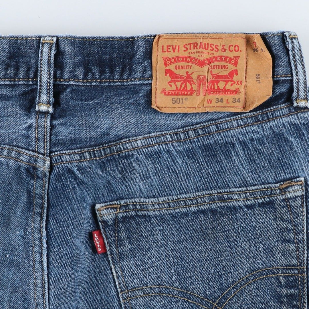Levi's 501 straight denim pants for men, size W33 cotton blue type Vintage Second Hand