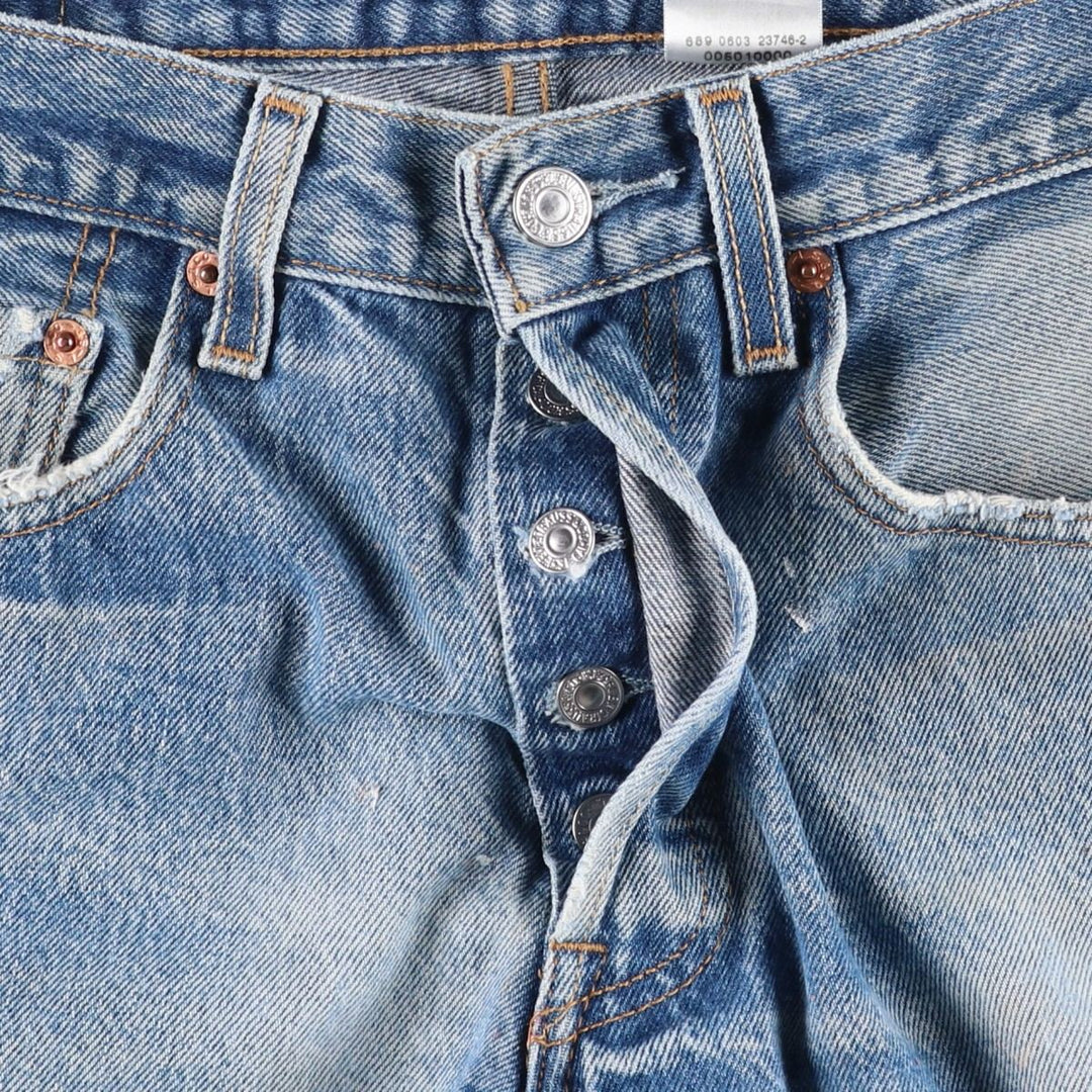 00'S Levi's 501 straight denim pants for men, size w31 cotton blue type Vintage Second Hand