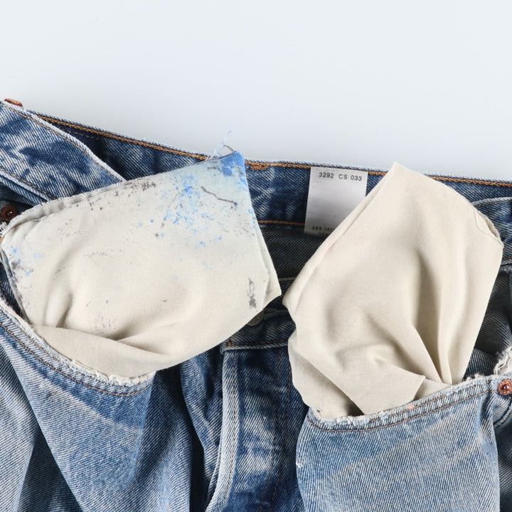 00'S Levi's 501 straight denim pants for men, size w31 cotton blue type Vintage Second Hand