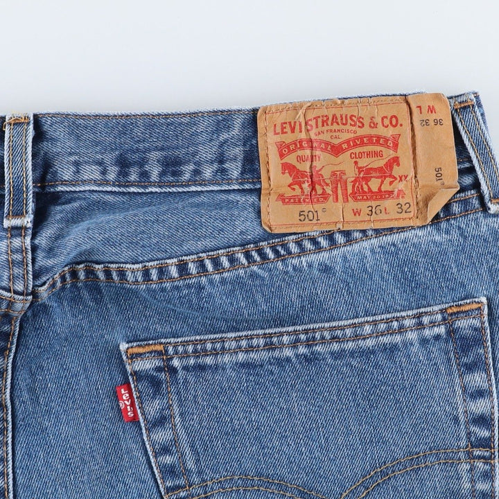 Levi's 501 straight denim pants for men, size W36 cotton blue type Vintage Second Hand