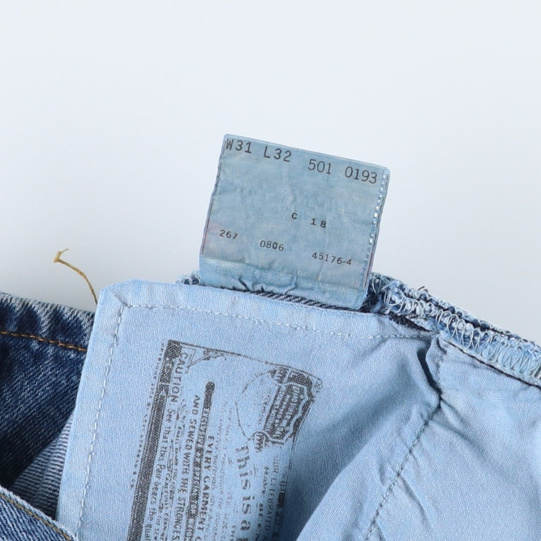 2000'S Levi's 501-0193 Straight Denim Pants, Men's, Size W31 cotton blue type Vintage Second Hand