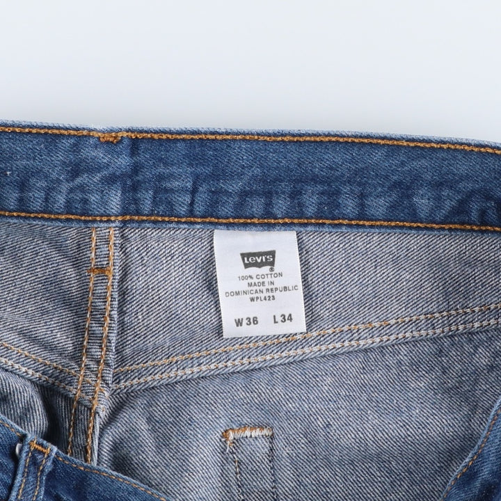 00'S Levi's 501-0000 straight denim pants for men, size w35 cotton blue type Vintage Second Hand