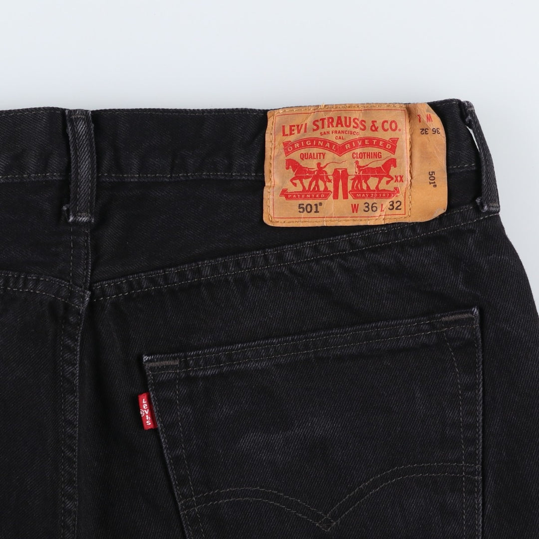Levi's 501 Black Denim Straight Denim Pants for Men, W35 cotton black type Vintage Second Hand