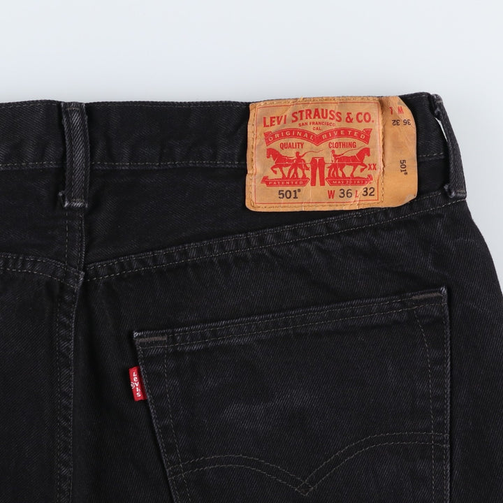 Levi's 501 Black Denim Straight Denim Pants for Men, W35 cotton black type Vintage Second Hand