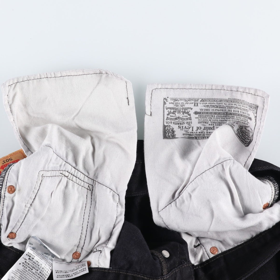 Levi's 501 Black Denim Straight Denim Pants for Men, W35 cotton black type Vintage Second Hand