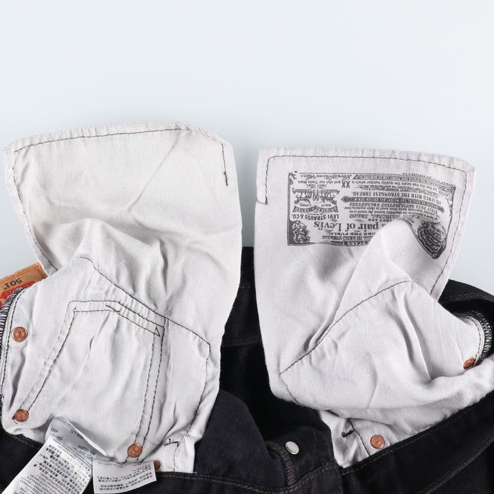 Levi's 501 Black Denim Straight Denim Pants for Men, W35 cotton black type Vintage Second Hand