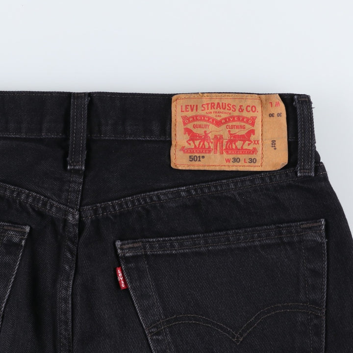 Levi's 501 Black Denim Straight Denim Pants for Men, W30 equivalent cotton black type Vintage Second Hand
