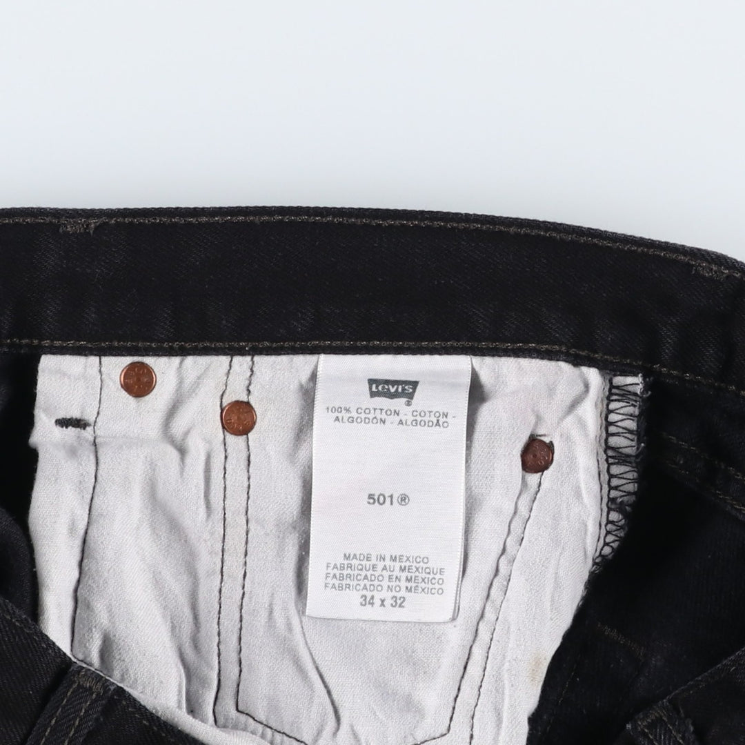 Levi's 501 Black Denim Straight Denim Pants for Men, W34 equivalent cotton black type Vintage Second Hand