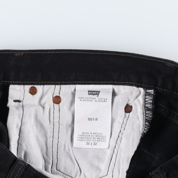 Levi's 501 Black Denim Straight Denim Pants for Men, W34 equivalent cotton black type Vintage Second Hand