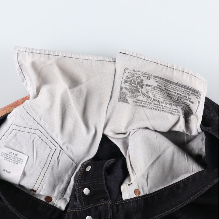 Levi's 501 Black Denim Straight Denim Pants for Men, W34 equivalent cotton black type Vintage Second Hand