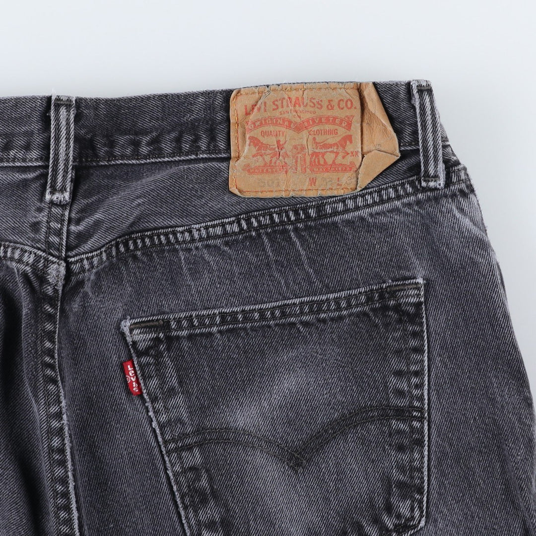 Levi's 501 Black Denim Straight Denim Pants for Men, W32 equivalent cotton black type Vintage Second Hand