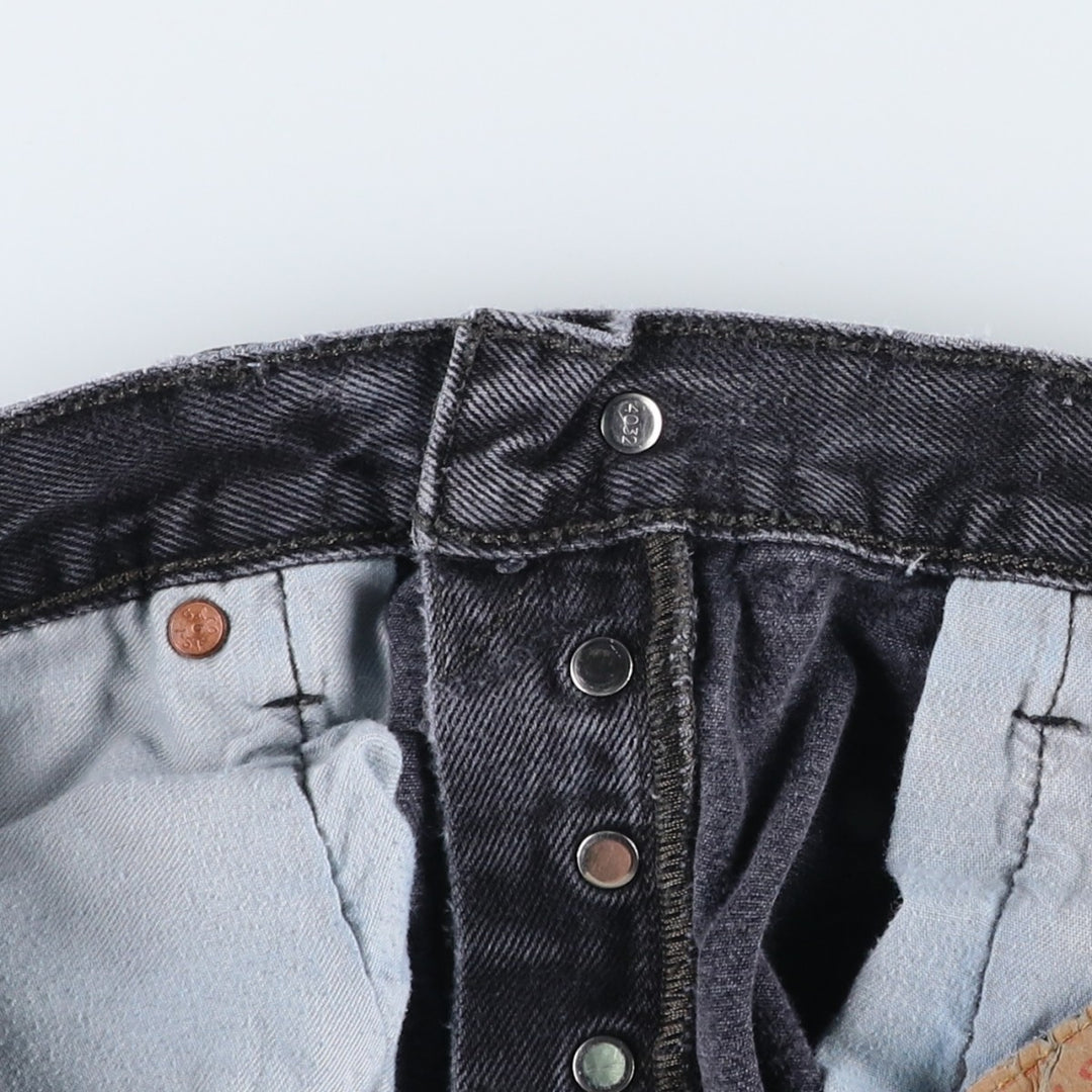Levi's 501 Black Denim Straight Denim Pants for Men, W32 equivalent cotton black type Vintage Second Hand