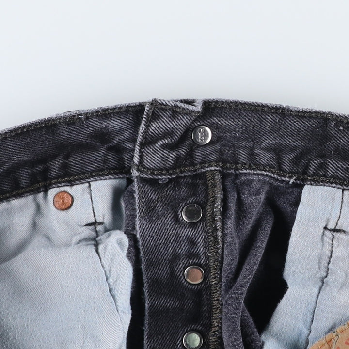 Levi's 501 Black Denim Straight Denim Pants for Men, W32 equivalent cotton black type Vintage Second Hand