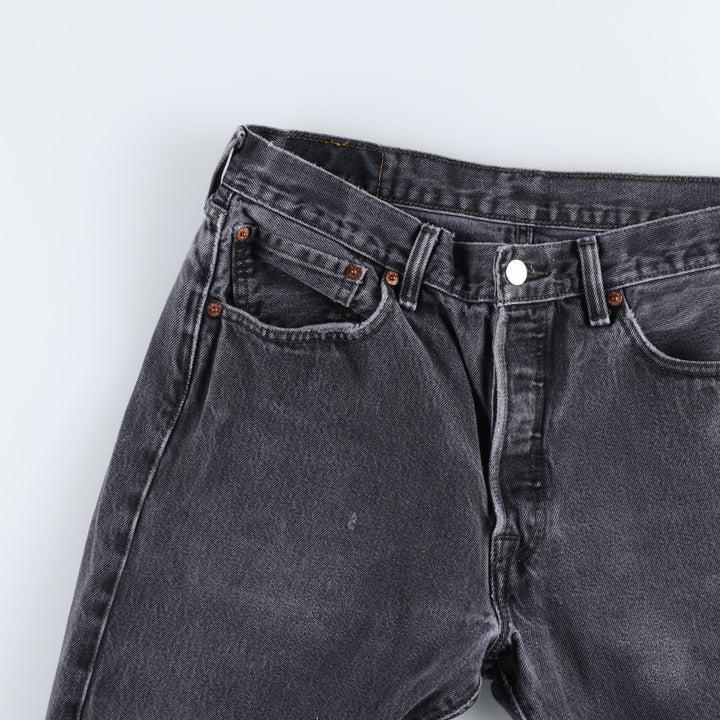 Levi's 501 Black Denim Straight Denim Pants for Men, W32 equivalent cotton black type Vintage Second Hand