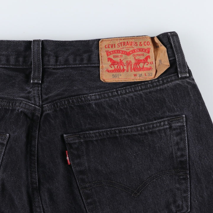 Levi's 501 Black Denim Straight Denim Pants for Men, W32 equivalent cotton black type Vintage Second Hand