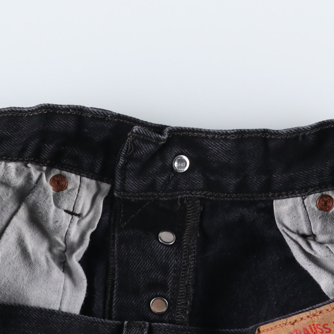 Levi's 501 Black Denim Straight Denim Pants for Men, W32 equivalent cotton black type Vintage Second Hand