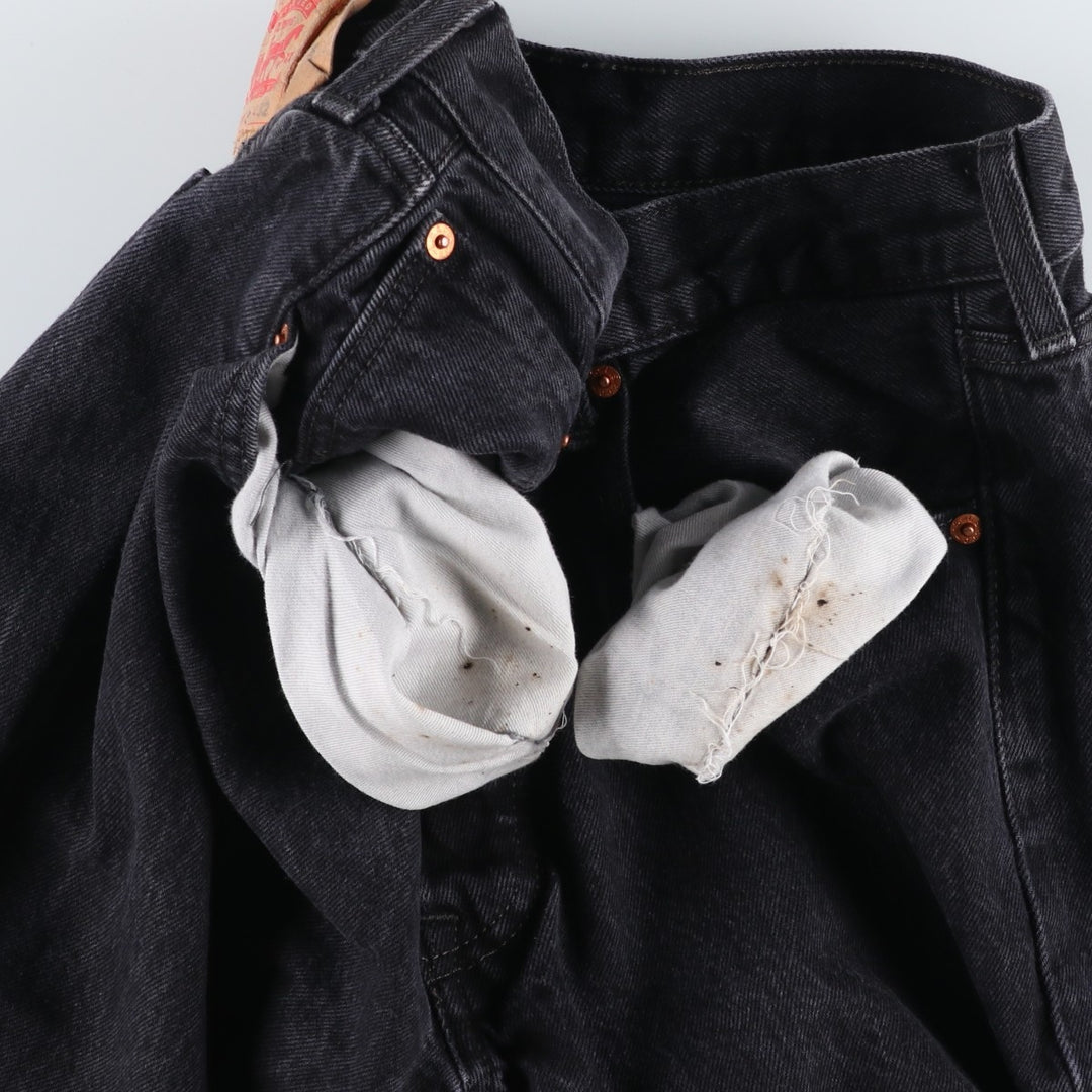 Levi's 501 Black Denim Straight Denim Pants for Men, W32 equivalent cotton black type Vintage Second Hand