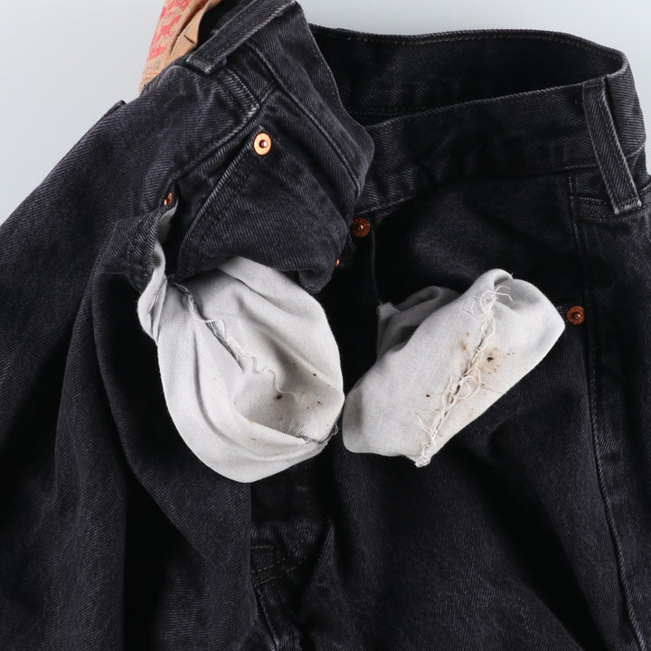 Levi's 501 Black Denim Straight Denim Pants for Men, W32 equivalent cotton black type Vintage Second Hand