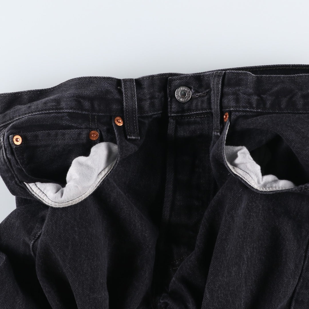 Levi's 501 Black Denim Straight Denim Pants for Men, W32 equivalent cotton black type Vintage Second Hand