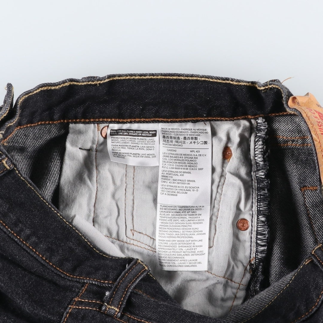Levi's 501 straight denim pants for men, size W32 cotton black type Vintage Second Hand