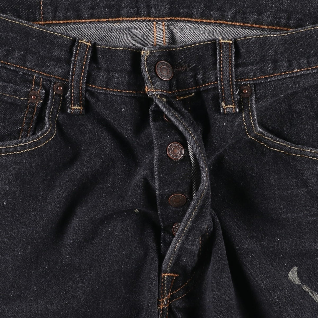 Levi's 501 straight denim pants for men, size W32 cotton black type Vintage Second Hand
