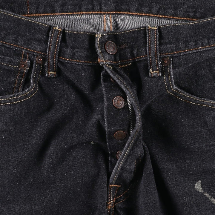 Levi's 501 straight denim pants for men, size W32 cotton black type Vintage Second Hand